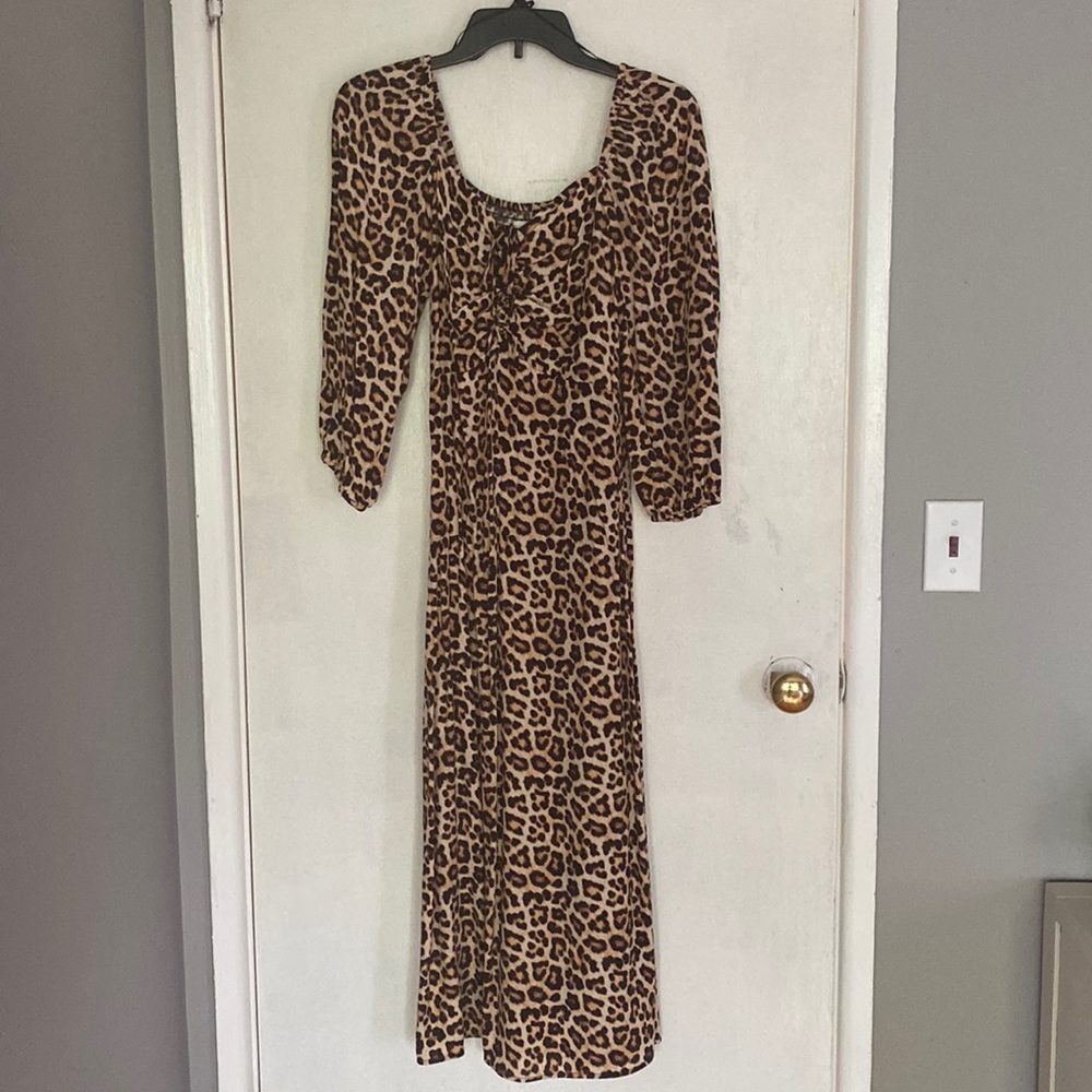 H&M cheetah midi dress